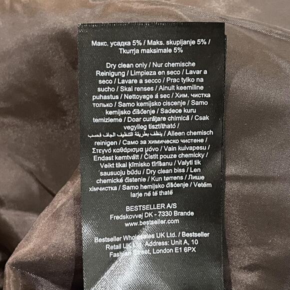 Vero Moda Jacket Womens XL Brown Houndstooth VMJosefine Check Wool Blazer Coat - Picture 16 of 16